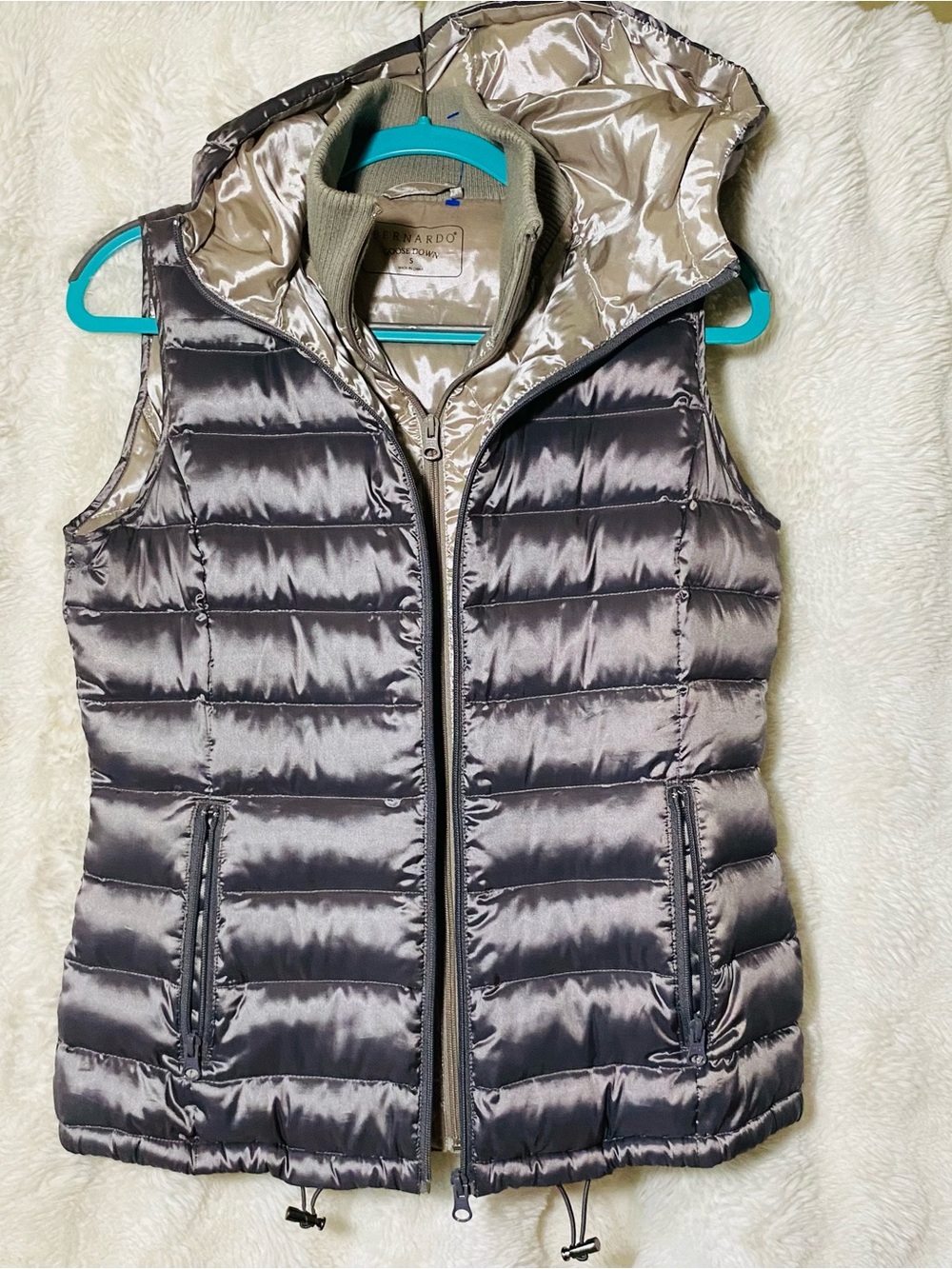 Lightweight Quilted Goose Down Puffer Vest Gray